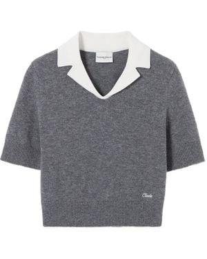 Claudie Pierlot エンブロイダリー スウェットシャツ - グレー