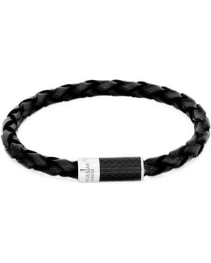 Tateossian Carbon Pop Leather Bracelet - Black
