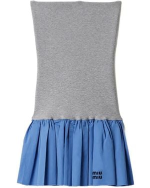 Miu Miu Gonne Jersey+Popeline - Blue