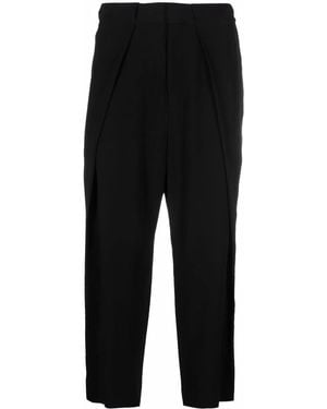 Balmain Side Folded Crepe Trousers - Black
