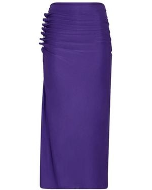 Rabanne Draped Midi Skirt - Purple
