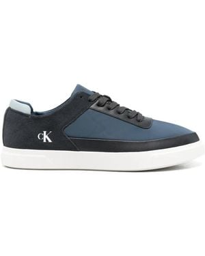 Calvin Klein Logo-Print Paneled Sneakers - Blue