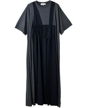 Enfold T-Shirtkleid im Layering-Look - Schwarz