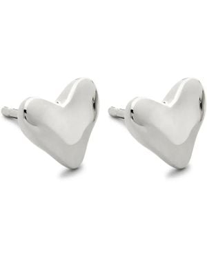 Monica Vinader Heart Stud Earrings - White