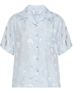 McQueen Shirt With Skull Motif - Blue