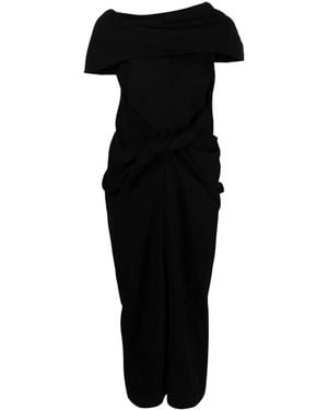 Ambush Asymmetrisches Midikleid - Schwarz