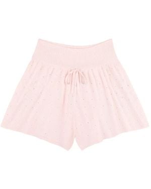 Area Shorts Con Strass - Rosa