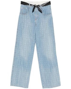 Ermanno Scervino Check-Pattern Belted Jeans - Blue