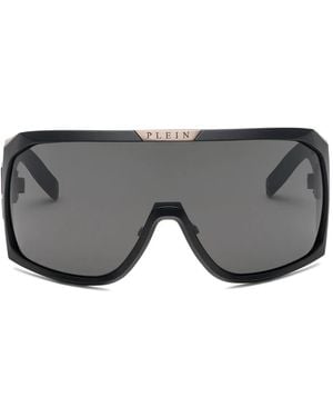 Philipp Plein Logo-Plaque Sunglasses - Grey