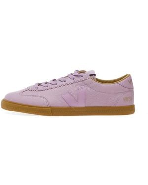 Veja Baskets Volley En Cuir Grainé - Rose
