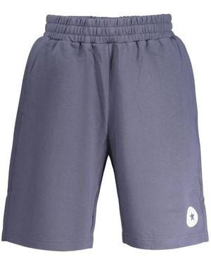 Converse Logo-Patch Cotton Shorts - Blue