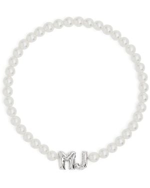 Marc Jacobs Collier À Pendentif Logo Mj - Blanc