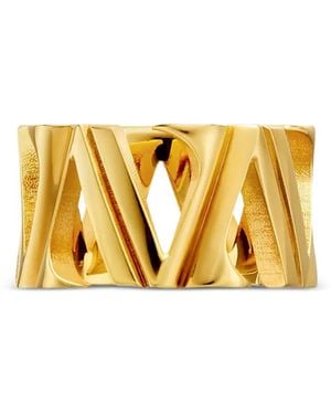 Versace Logo-Embellished Ring - Metallic