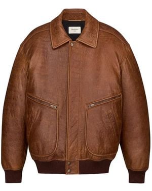 Saint Laurent Pocket Leather Jacket - Brown