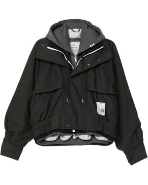 Maison Mihara Yasuhiro Chaqueta Bómber Con Triple Capa - Negro