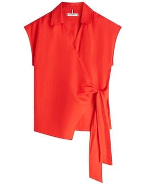 Tommy Hilfiger Tie-Fastening Blouse - Red