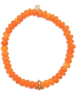 Sydney Evan Bracelet À Perles En Or 14Ct Serti D'Opale - Orange