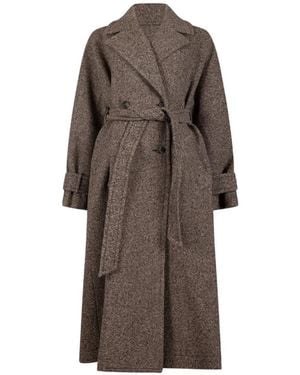 Weekend by Maxmara Double-Breasted Belted Coat - Brown