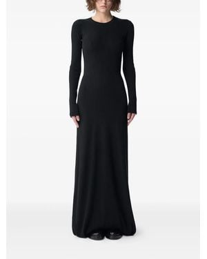 Ann Demeulemeester Eva Open-Back Ribbed Maxi Dress - Black