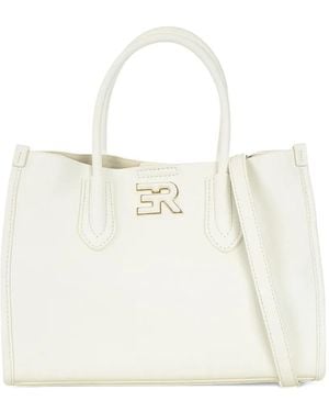 ERMANNO FIRENZE Logo-Plaque Top-Handles Tote Bag - White