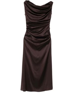 STAUD Cowl-neck draped dress - Negro