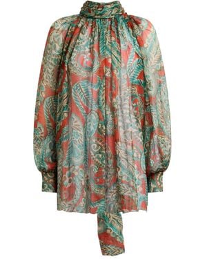 Etro Paisley High-Neck Blouse - Blue