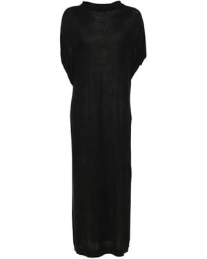 Liviana Conti Ribbed-Trim Knitted Maxi Dress - Black