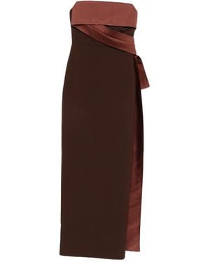 Roland Mouret Strapless Tie Detail Maxi Dress - Brown