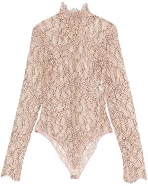 Valentino Garavani Rebrodé Lace Bodysuit - Natural