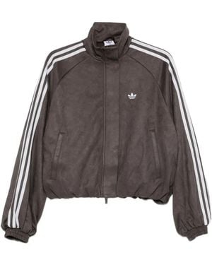 adidas Adilenium Season 6 Logo-Embroidered Side-Stripe Jacket - Brown