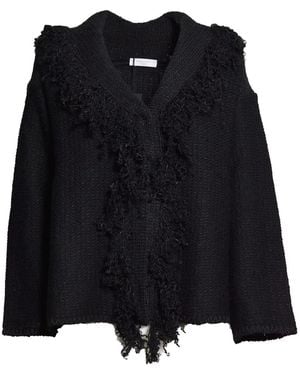 Charlott Cardigan Tropical Con Collo A Scialle - Nero