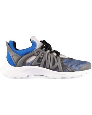 Fendi Tag レースアップ スニーカー - ブルー