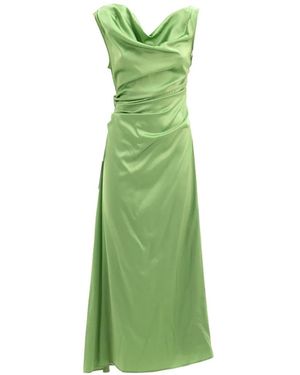 STAUD Phare Silk Dress - Green
