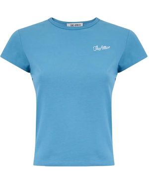 The Attico Logo-Embroidered T-Shirt - Blue