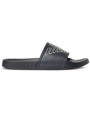 Emporio Armani Logo-Print Slides - White