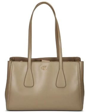 Calvin Klein Logo-Detail Tote Bag - Natural