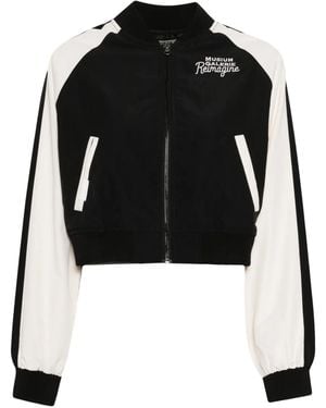 Musium Div. Embroidered Cropped Track Jacket - Black