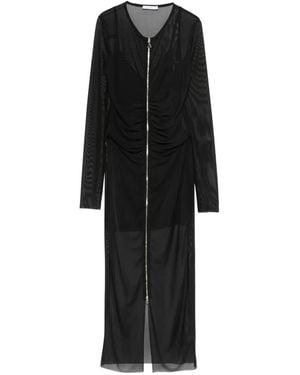 Patrizia Pepe Mesh Midi Dress - Black