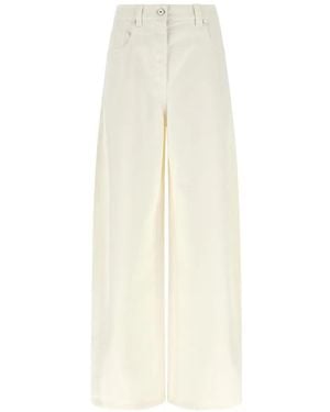 Brunello Cucinelli Dyed Denim Wide-Leg Jeans - White