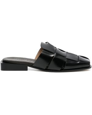 Hereu Coraia Leather Mules - Black