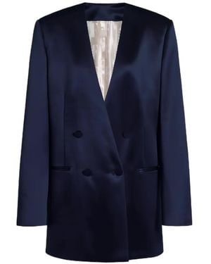 Alberta Ferretti Double-Breasted Blazer - Blue