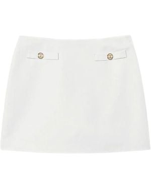 Twinset Linen-Blend Skirt - White