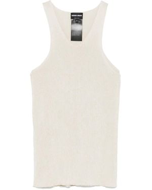 Giorgio Armani Geripptes Tanktop - Weiß