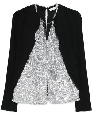 Rabanne Sequin Embellished Top - Black