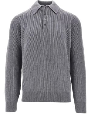 Piacenza 1733 Ribbed Polo Shirt - Grey
