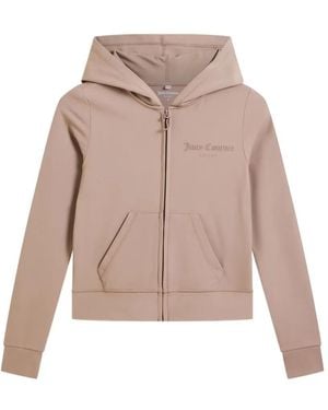 Juicy Couture Peached Active Zip-Up Fitted Hoodie - Natural