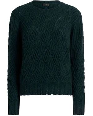 Etro Perforated Pattern Cashmere Sweater - Green