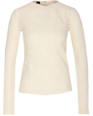 Pinko Marinara Top Met Ronde Hals En Rits - Naturel