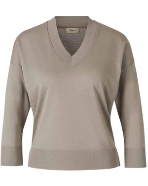 Herno Vネック Tシャツ - グレー