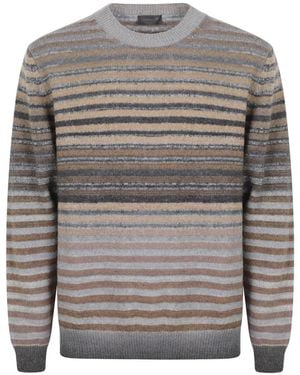 Dondup Striped Crew-Neck Sweater - Gray